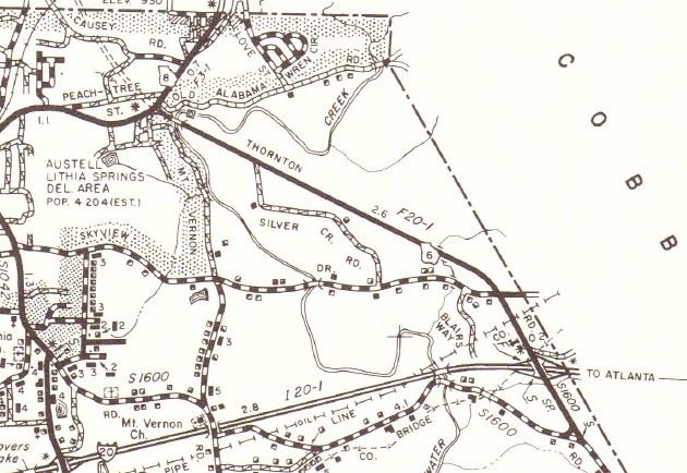 GDOT 1967 Highway Map_Thornton Road between US78 and I-20
